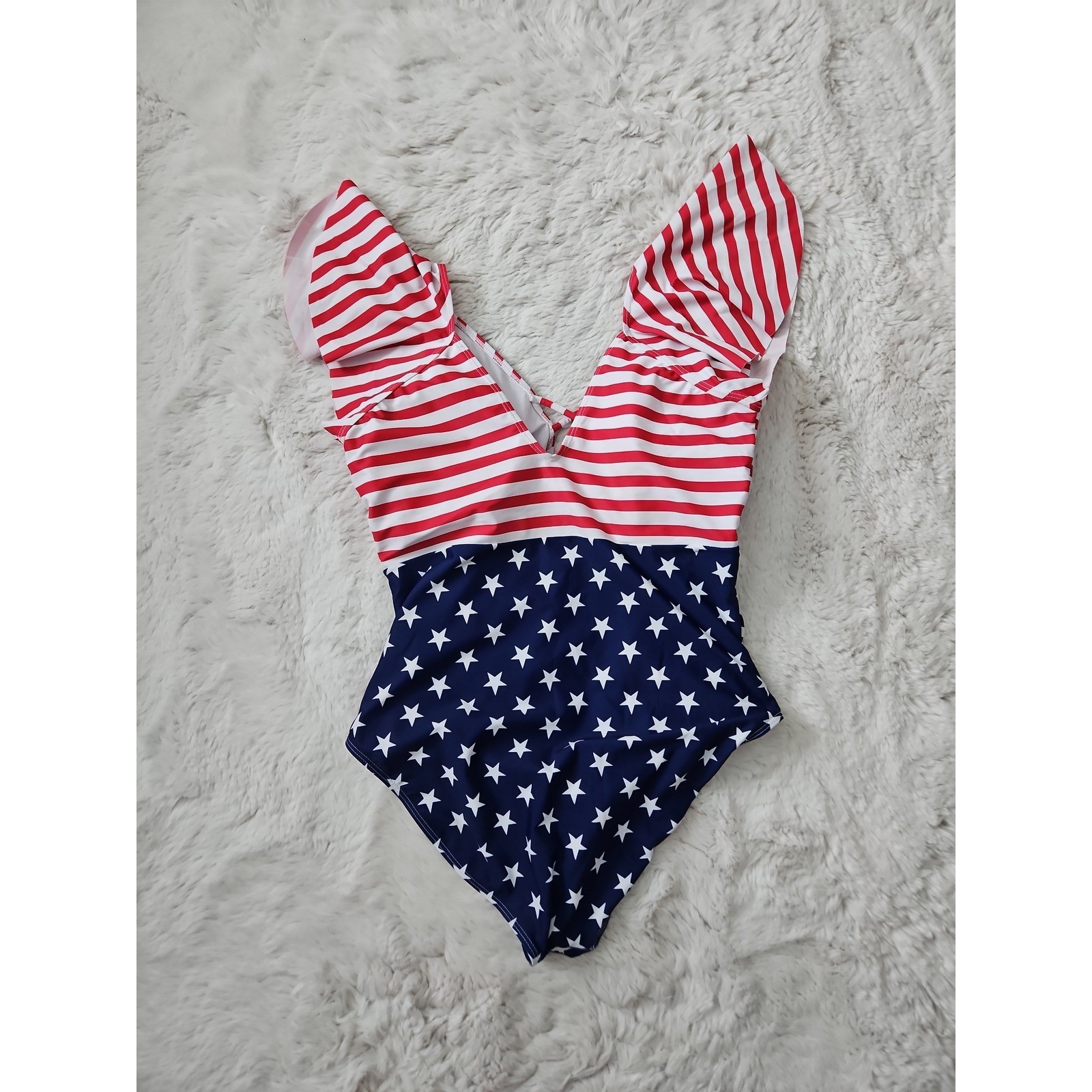 American Flag Patriotic One-Piece Swimsuit XXL