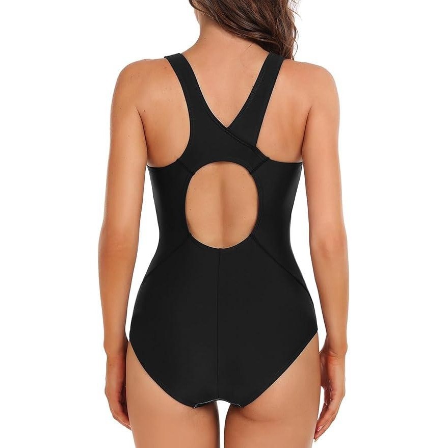 MSRP $37 beautyin Women’s XL One Piece Athletic Racerback Swimsuit Modest Sport