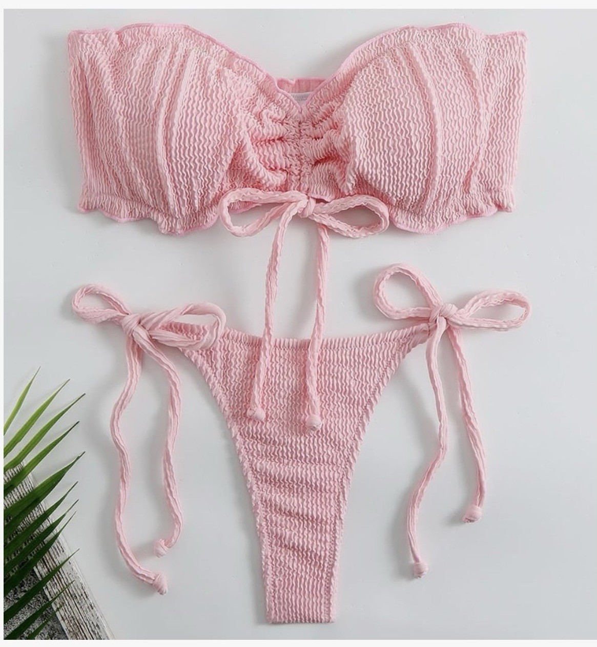 New Womens High Waisted Bikini Sets Push Up Swimsuits Pink Size Small