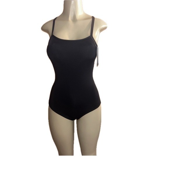 SYROKAN Womens Black One Piece Swimsuit Athletic Training Keyhole Back Size 30