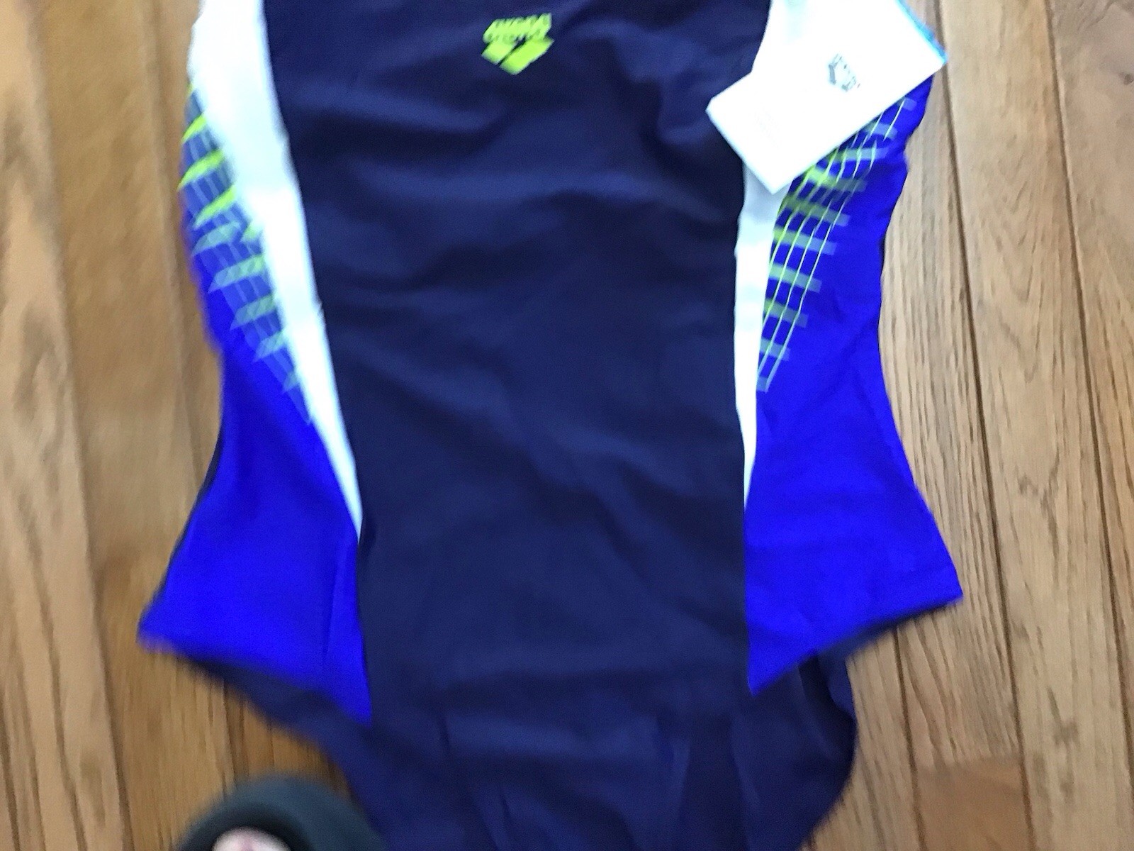 New Arena Size 16W-18W Womens Swimsuit 3Fold, V- Back, Navy Neon Blue (C41-10)