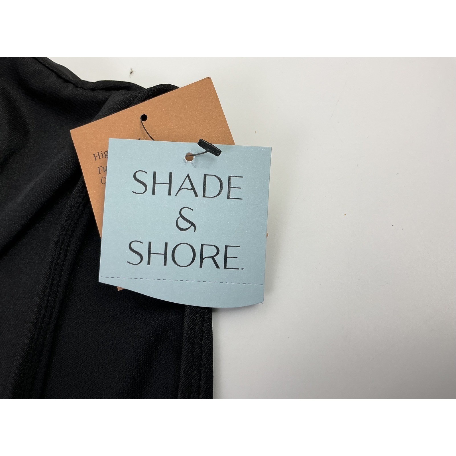 Shade & Shore Black High Waist Full Seat Coverage Swimsuit Bikini Bottom Size M