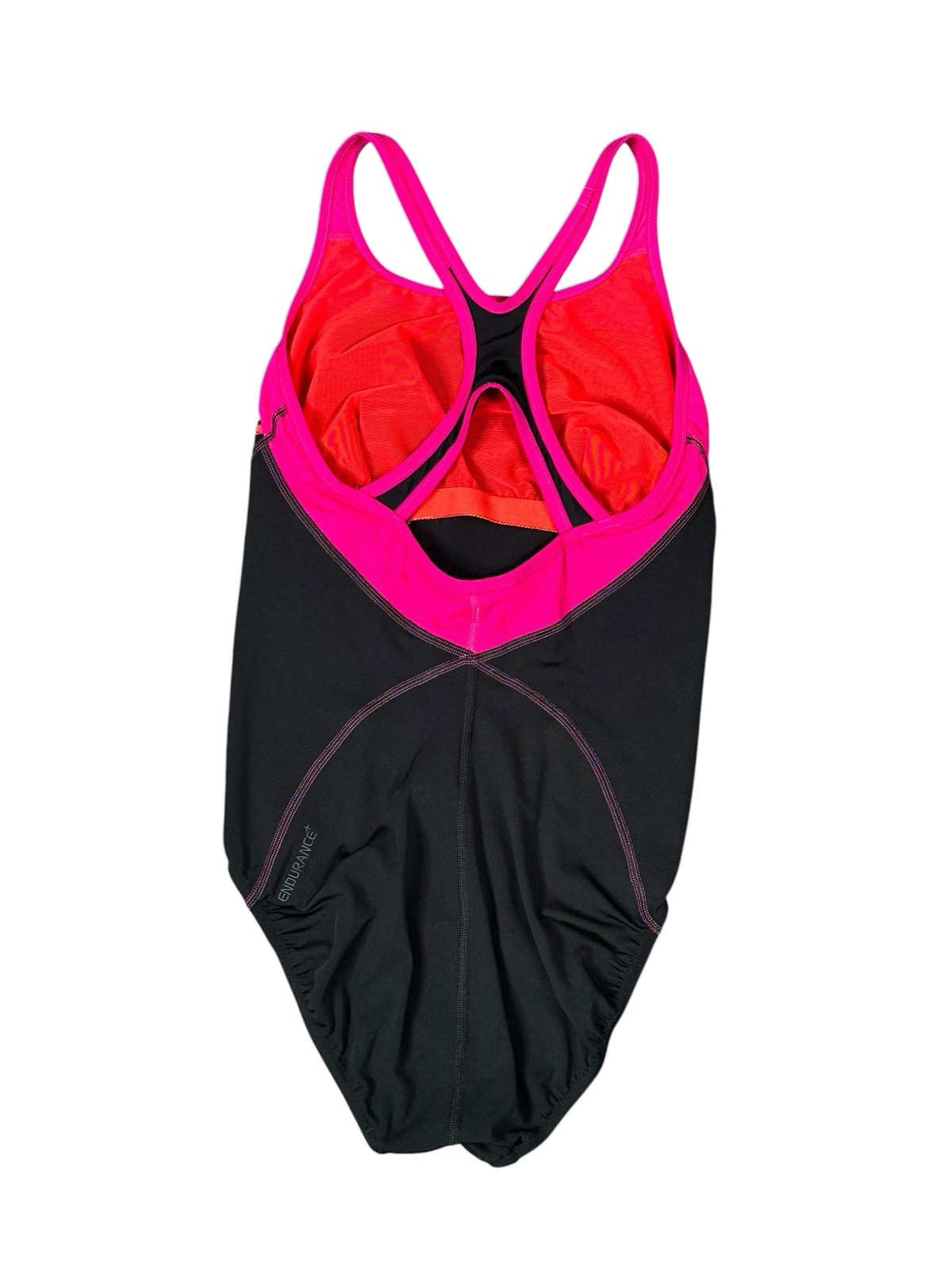 Speedo Women’s Fit Laneback Swimsuit Mesh Lined In Black & Pink Size Au 12