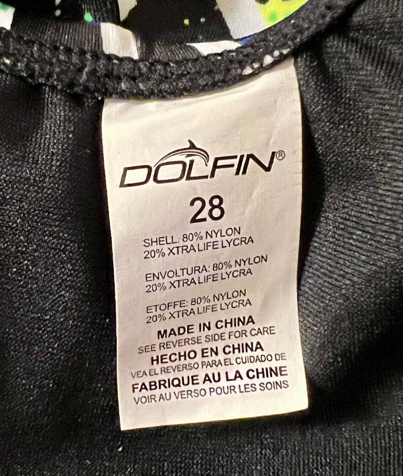 DOLFIN LADIES SIZE 28 QUEST PRINT N/S TRAINING PRACTICE SWIMSUIT Sz 28 (XS) NWT