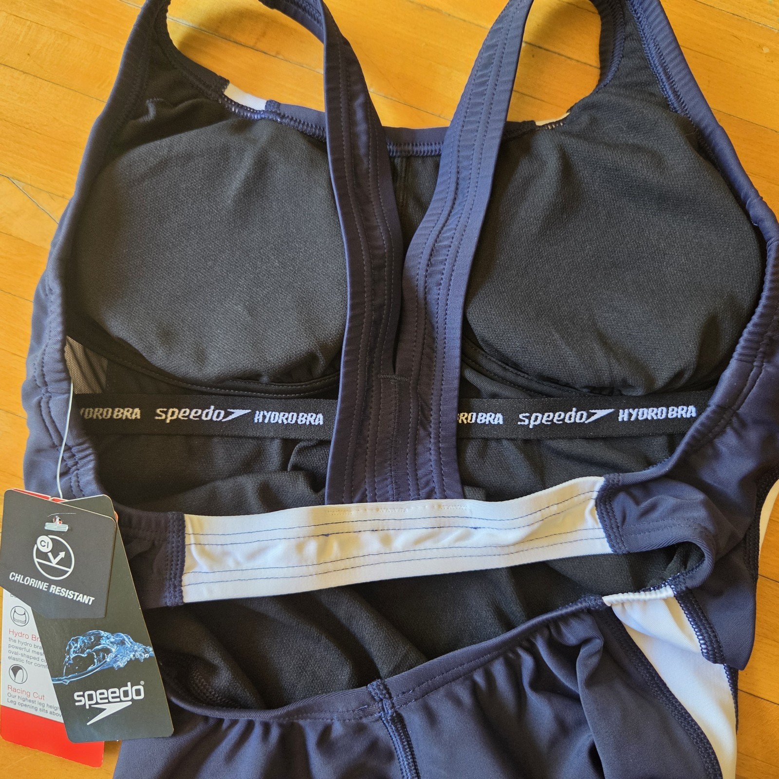 Women’s Speedo Swimsuit Size 4 | Fusion Splice One Piece, Navy, Hydrobra