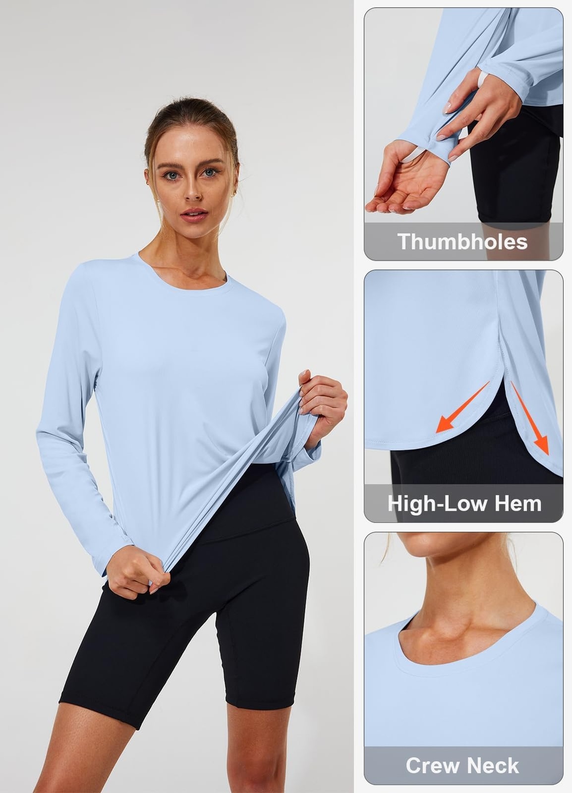 Women’s Sun Protection Shirts UV SPF UPF 50+ Long Sleeve Rash Guard Hiking Ru…