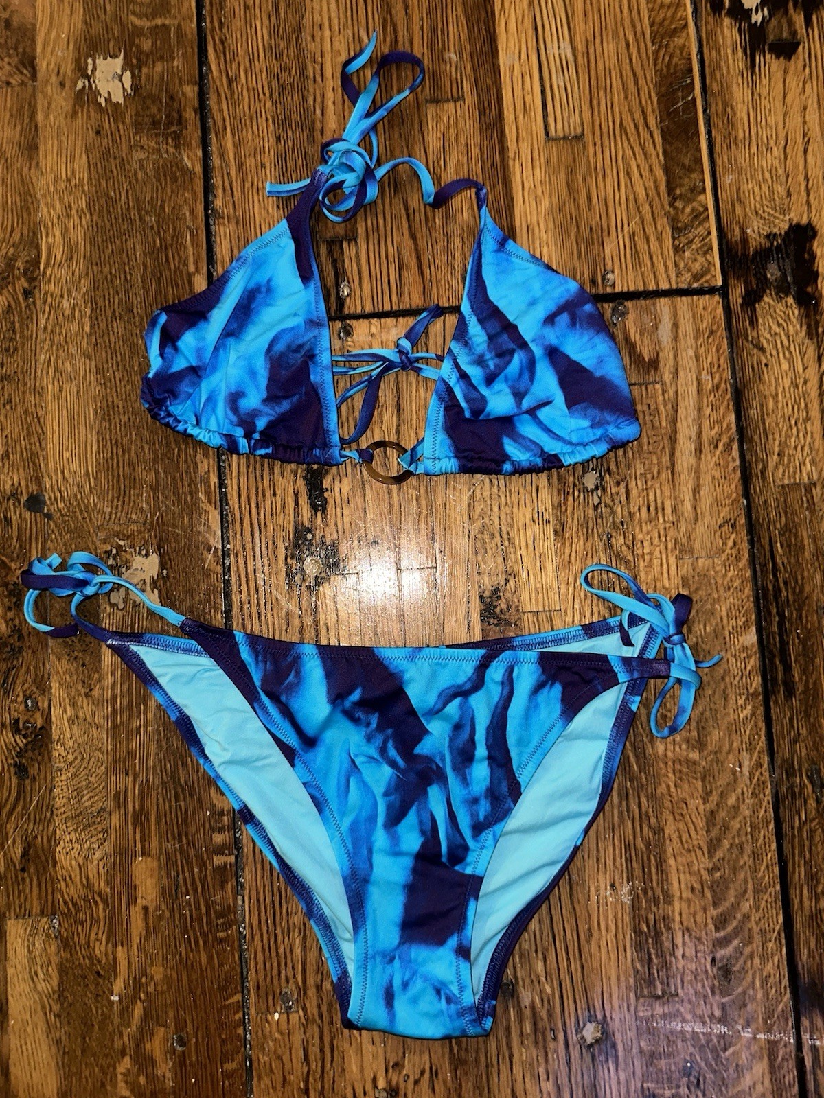 Blue tie-dye Vilebrequin’s Les Draps string bikini Sam’s Fifth Avenue