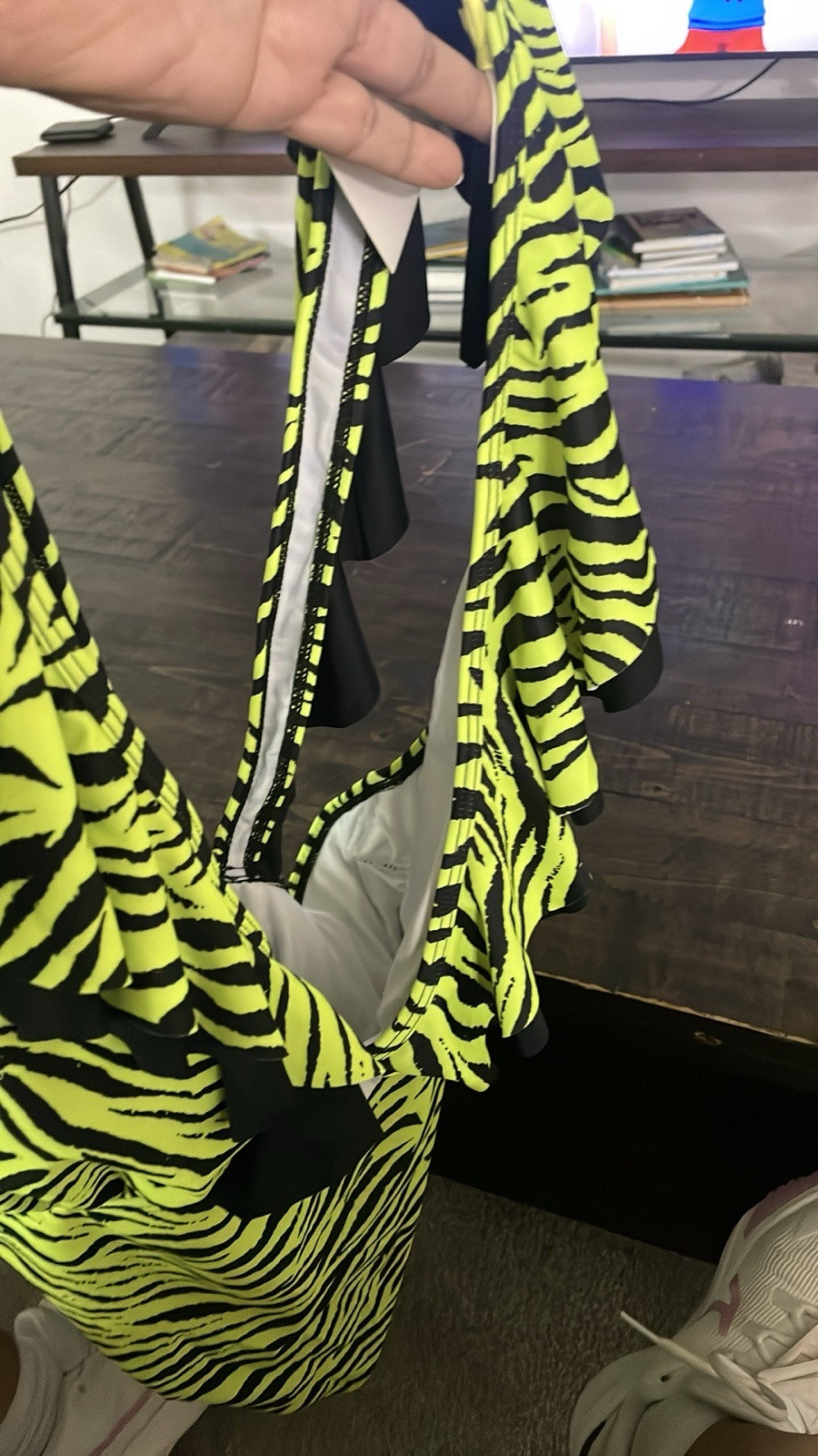 New Marina West Zebra Print Neon Green And Black