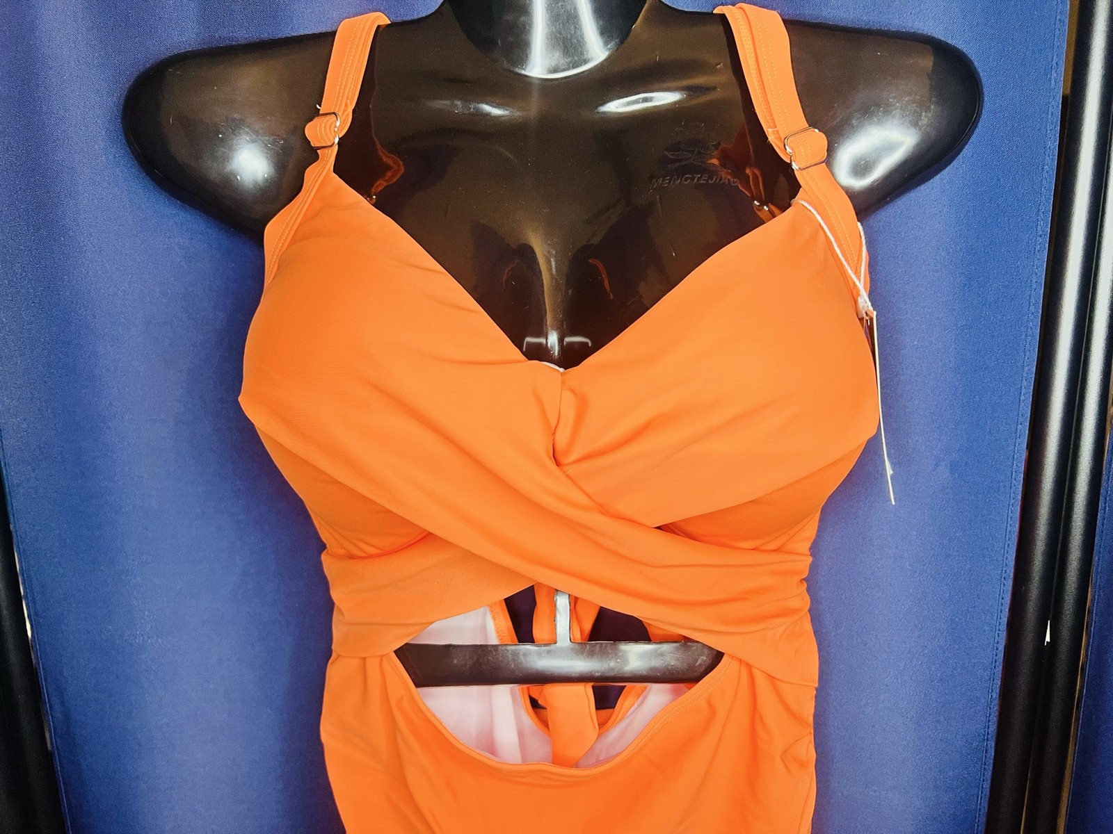 Eomenie Women’s Orange Tummy Control Cutout Wrap Swimsuit