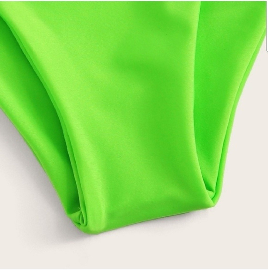 Brand New! Neon Green Bikini set With Braided Straps- Medium