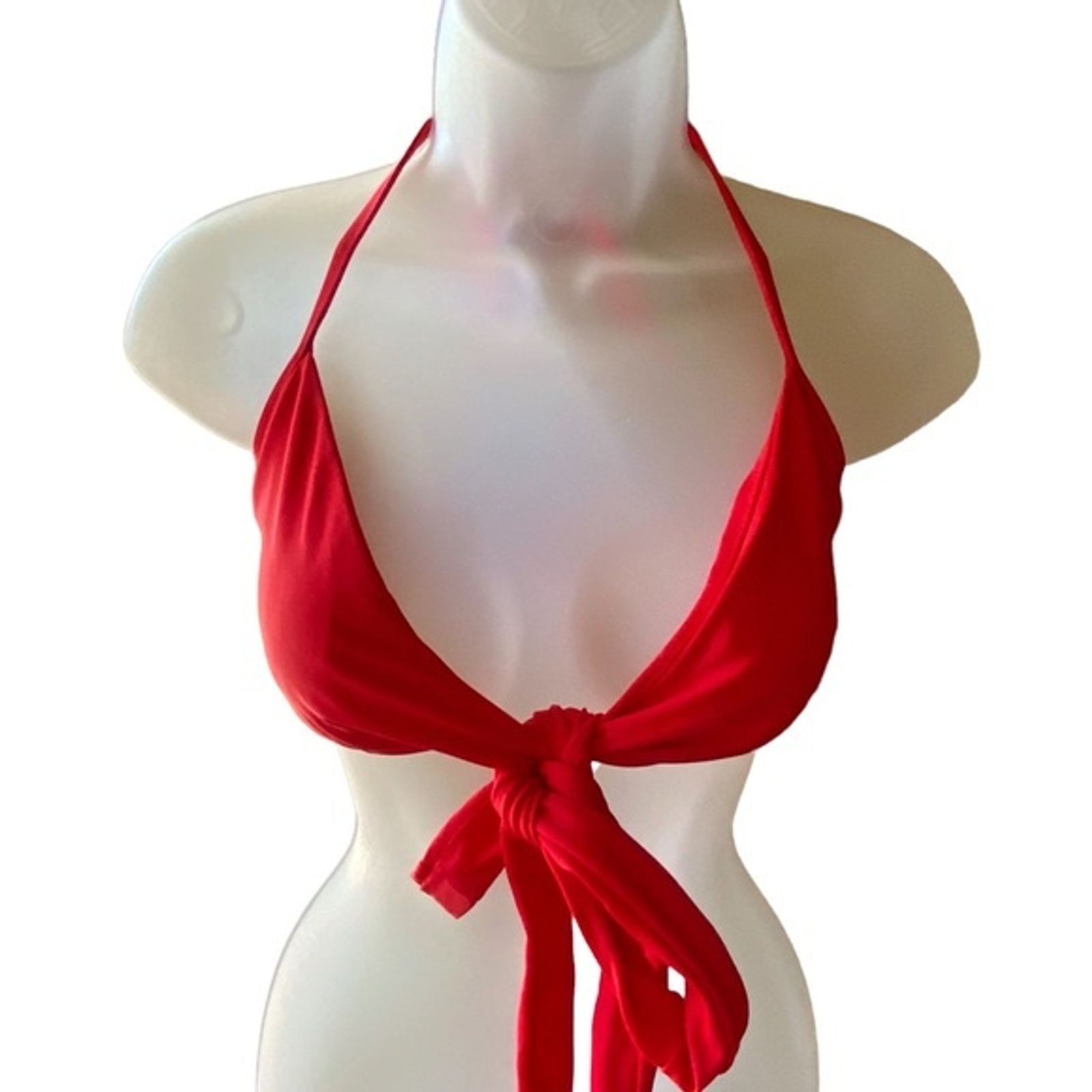 Aerie Bikini Top Red Halter With Adjustable Ties New With Tags Size Small
