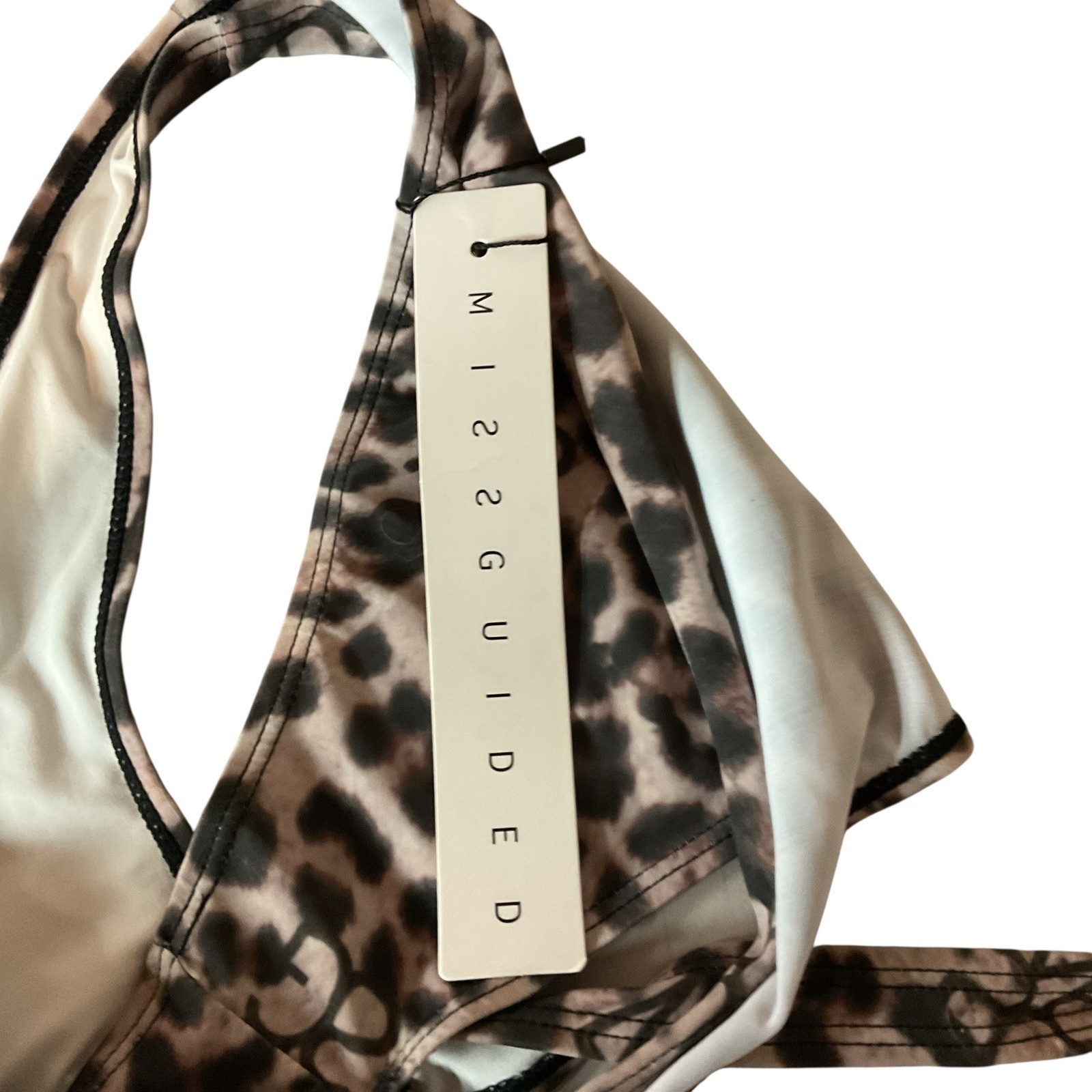Missguided Women’s Leopard Printed One Shoulder One Piece Swimwear Size S NWT
