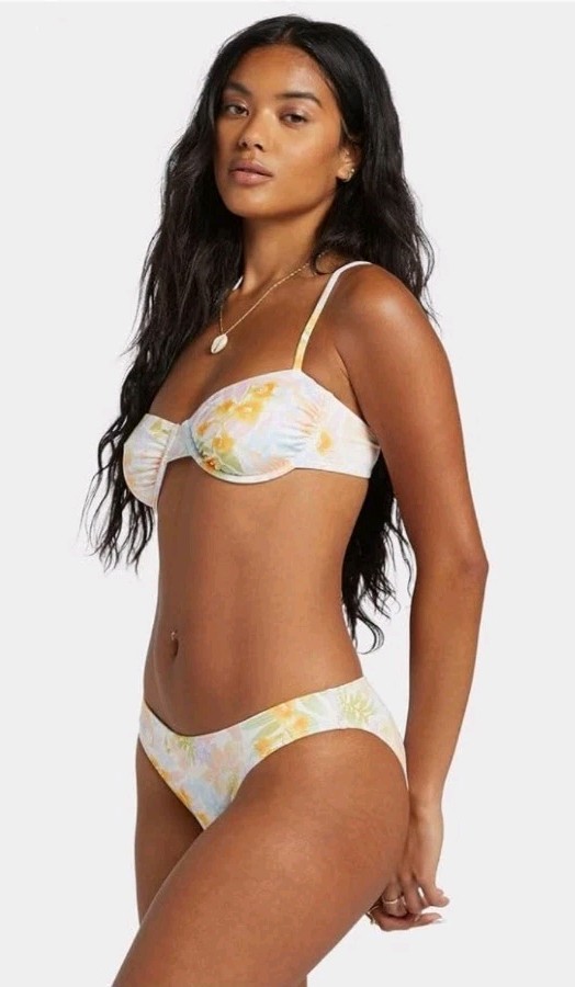 NWT Billabong Peaceful Palms Underwire Bikini Top M 10 Top Only Adjustable Strap