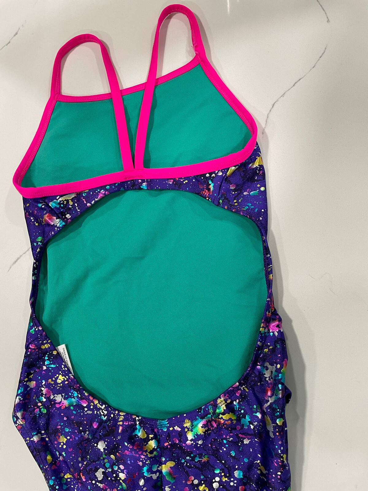 The Finals Competitive Swim Suit Splatter Paint 1-Piece 32 XS