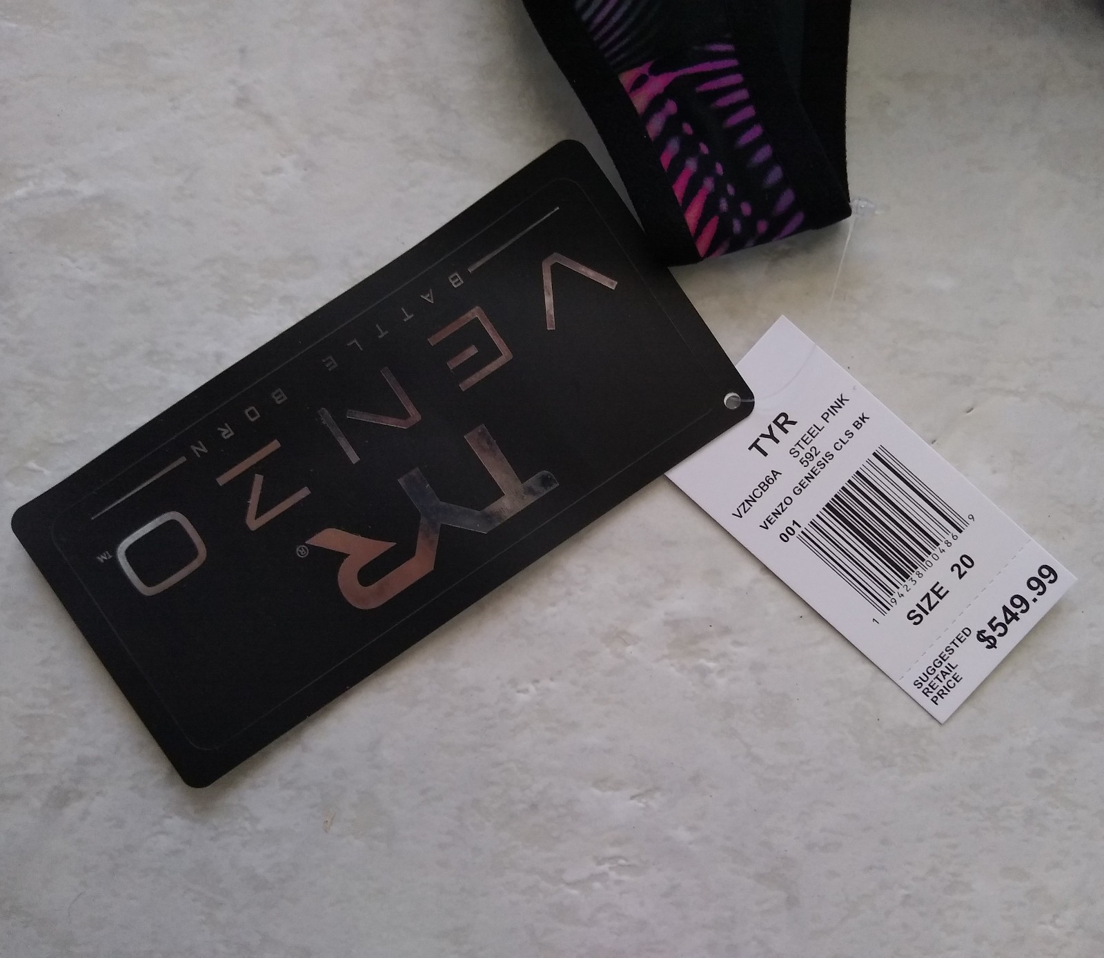 TYR Venzo Genesis Closed Back Tech Swim Suit Color Steel Pink Size 20 Technical