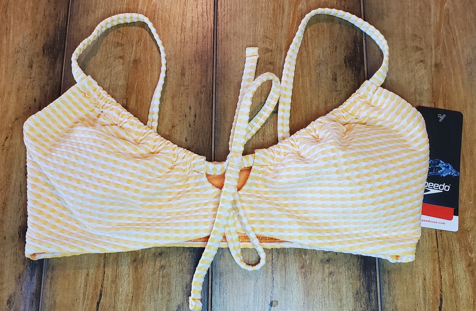 Speedo Women’s Adjustable Bikini Top Swimsuit Summer Yellow Size M NWT