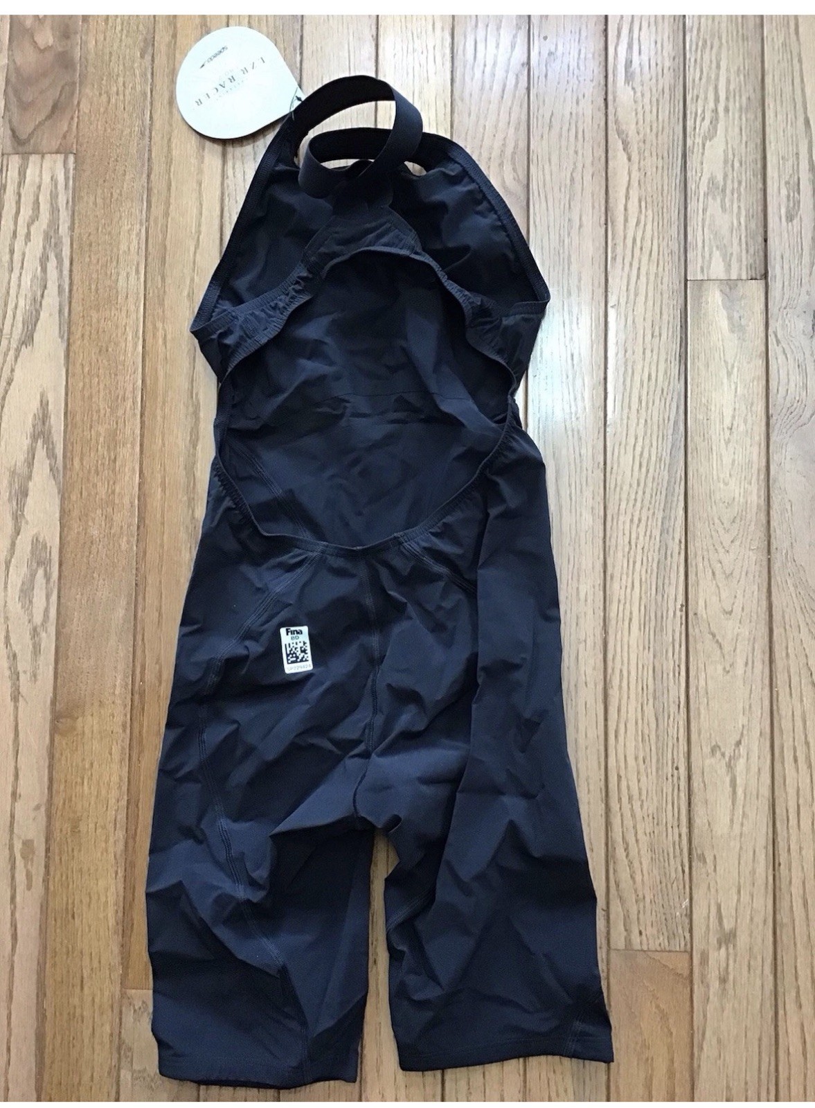 New Speedo Size 24 LZR Racer Pro 2.0 Open Back Kneeskin Swimsuit Black (C27-18)