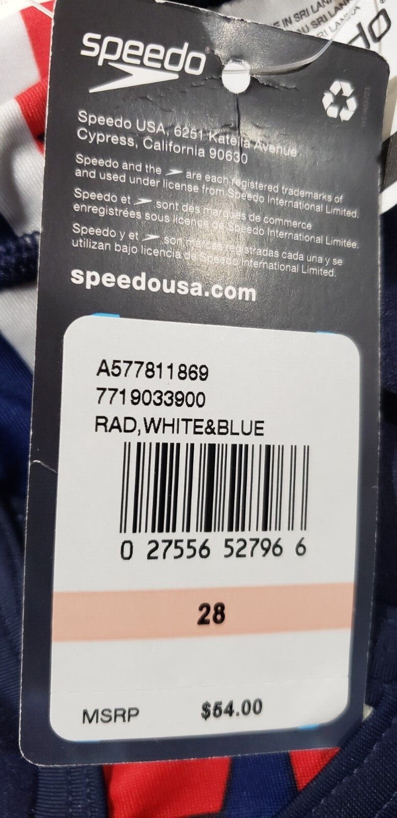 Speedo Pro LT Stripes Stars Patriotic USA Flag One Piece Competition Swimsuit 28