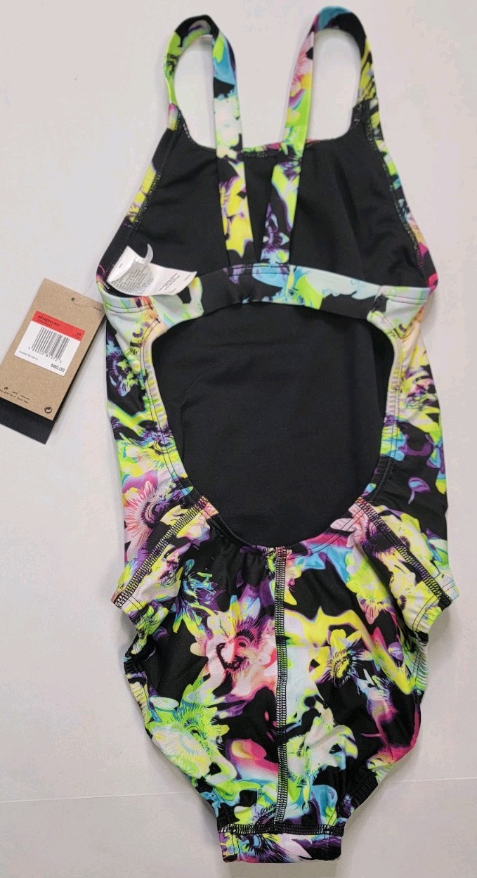 NIKE Hydrastrong Women’s One Piece Swimsuit Size 2 Floral, NWT