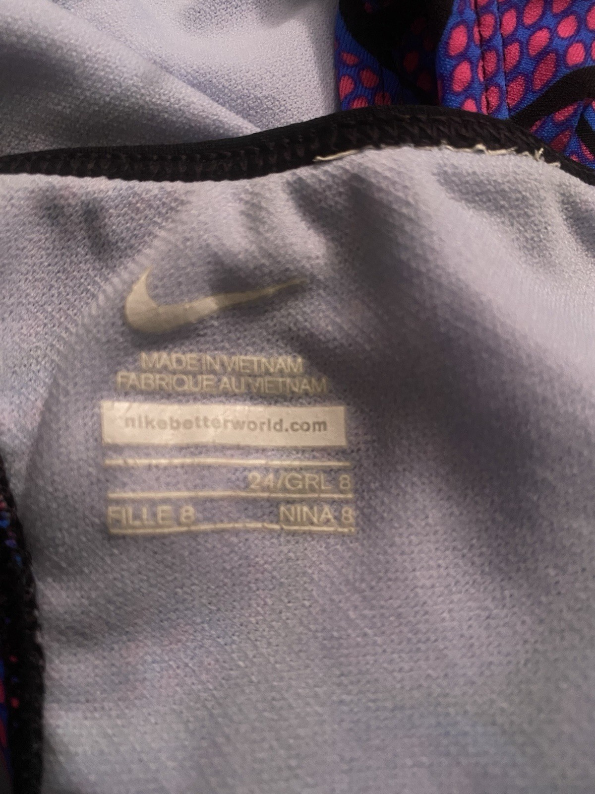 Purple/blue/ Black NIKE one piece Racerback Swimsuit size 24/8 Girls