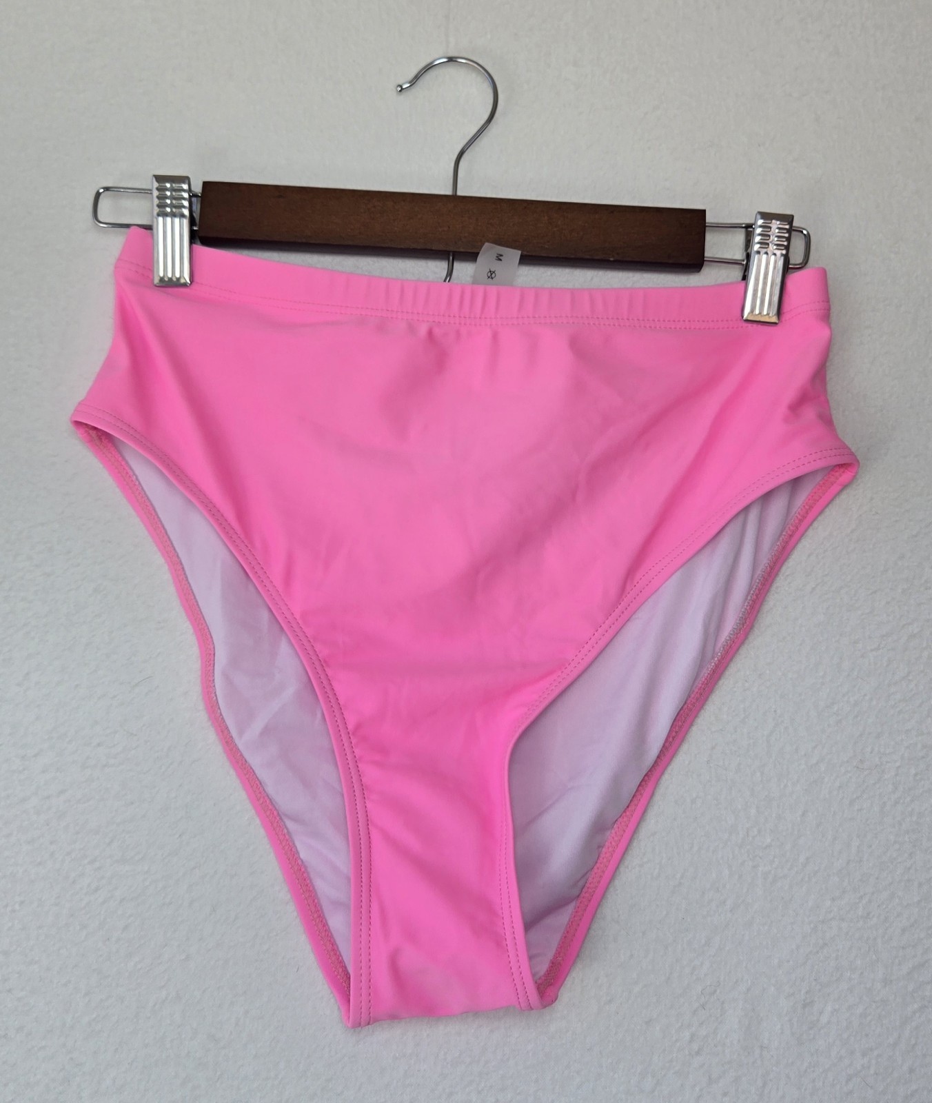 NWT Tempt Me High Waisted Bikini Swimsuit Sporty Two Piece Pink Size Medium