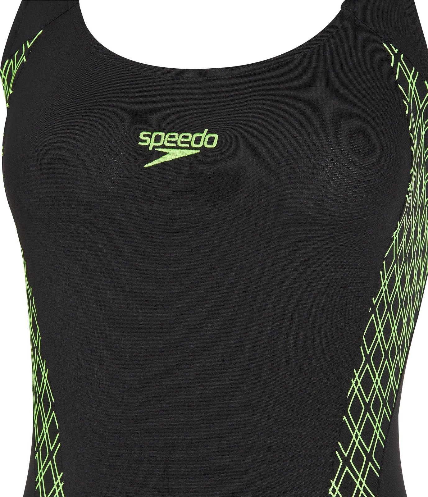 Speedo Panel Muscleback Womens Swimsuit Black Swimming Lined Ladies Swim Suit