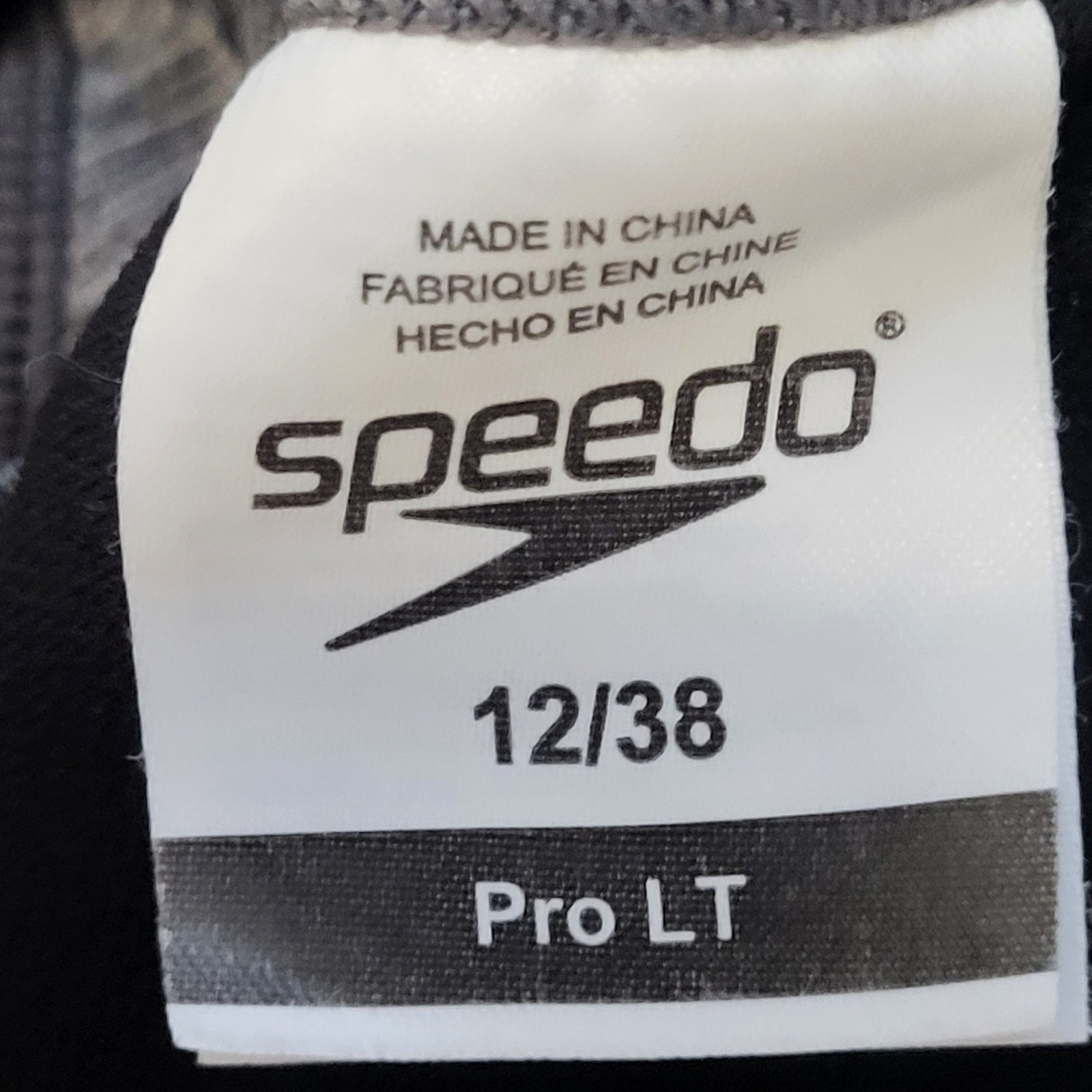 Speedo Pro LT Womens One Piece Swimsuit Black Gray Flyback Training Size 12 Swim