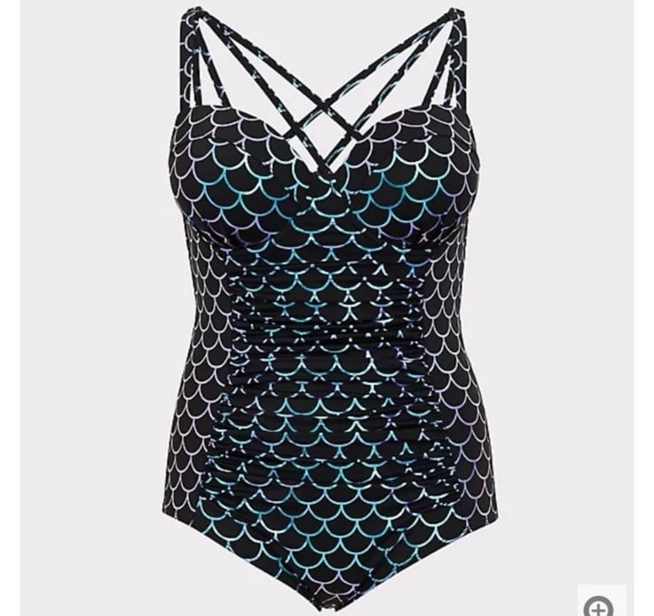 Torrid Iridescent Mermaid One Piece Swimsuit 3-DD/F