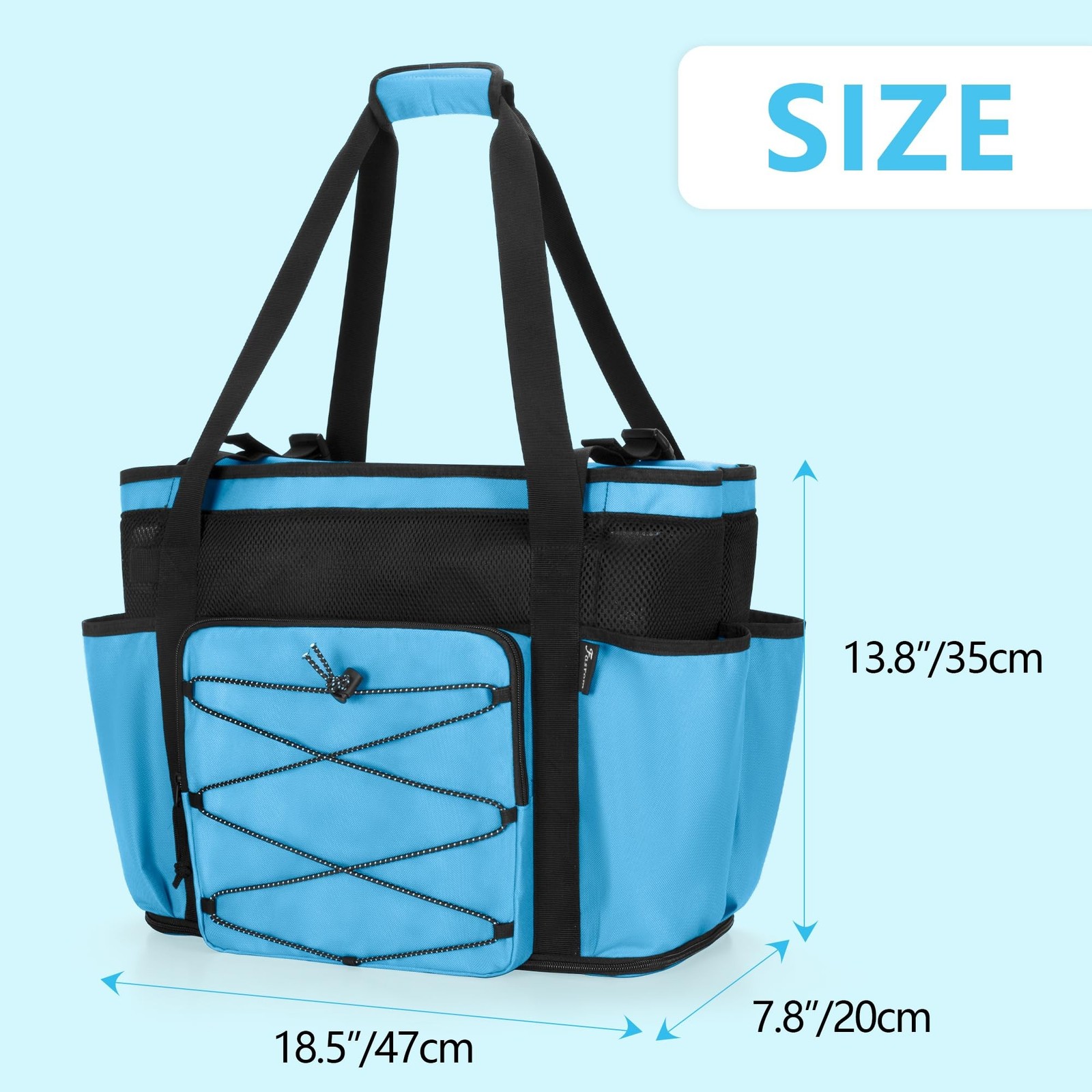Fasrom Large Mesh Beach Bag with Zipper Bottom, Oversized Beach Bag Tote with…