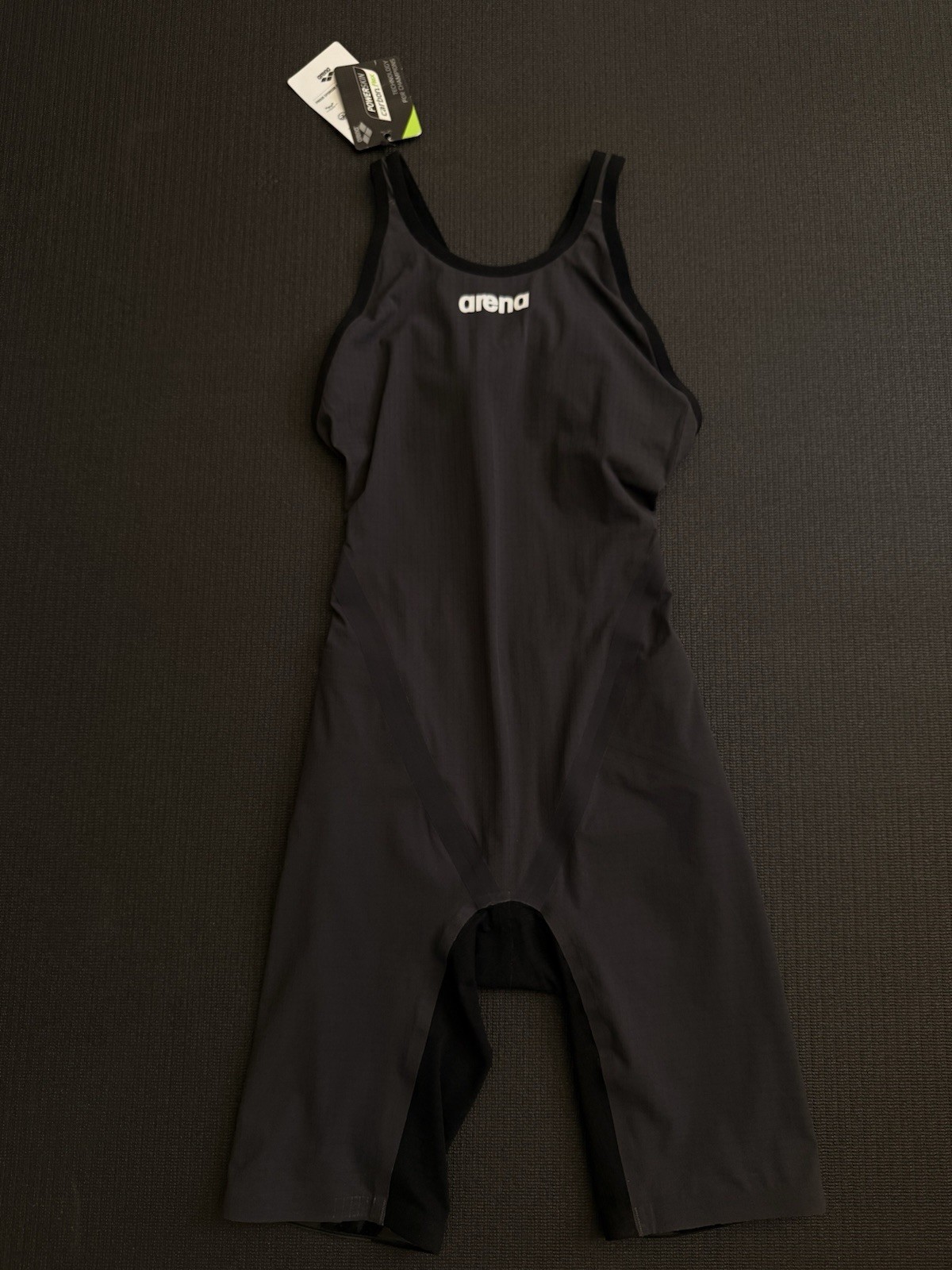 Arena Powerskin Carbon Flex Open Back Kneeskin Charcoal Grey Size 28