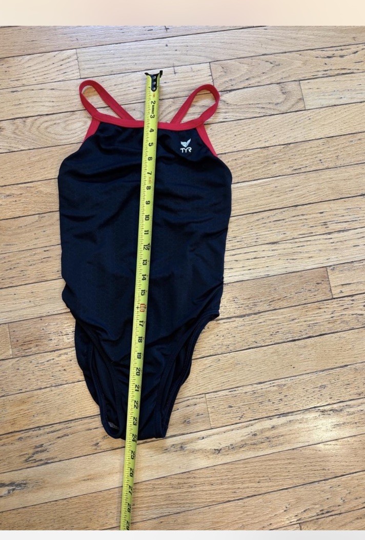 TYR Women’s Competitive One Piece Crossback Swimwear Black Red Swimming