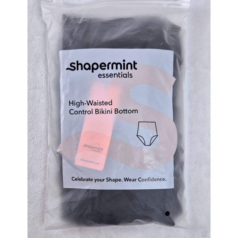 Shapermint Essentials High-Waisted Control Bikini Bottom Black Women 4XL Ruched