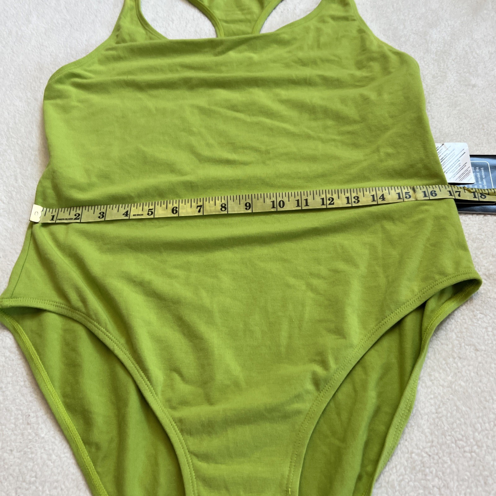 Women’s Green Solid One-Piece Sleeveless Racerback Swimsuit Style Size 18W