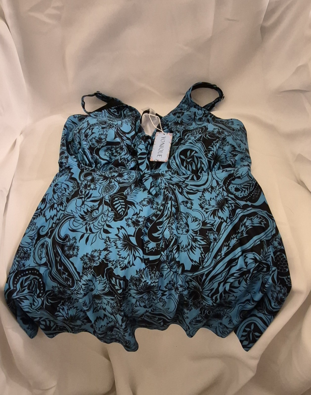 YONIQUE Plus Size 2 Piece Swimsuit Tankini w/ Swim Shorts 22W