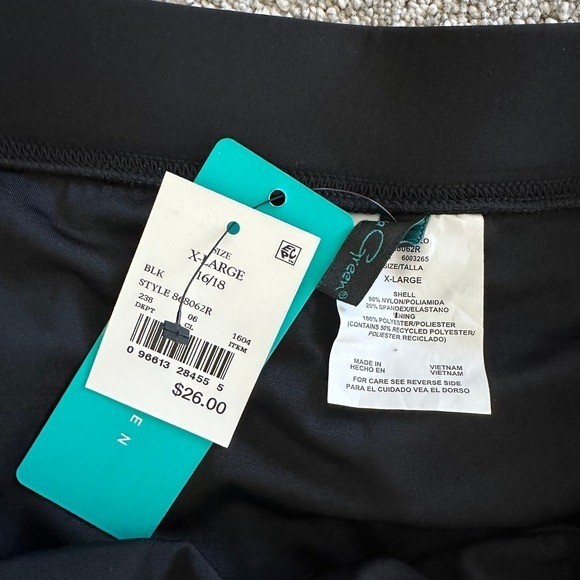 Aqua Green Women’s UPF 50 Split Swim Skirt Black Size XL