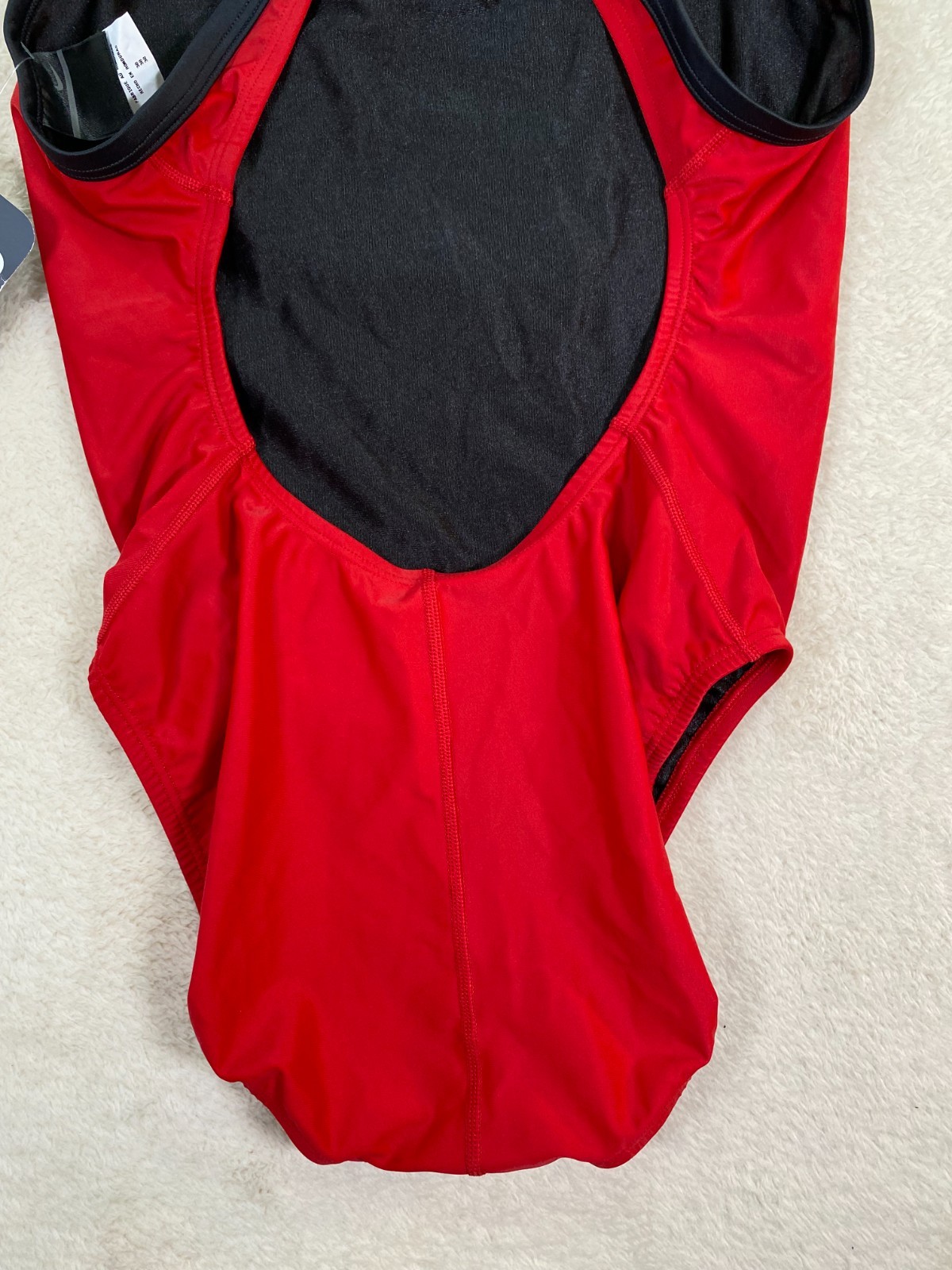 Nike One Piece Swimsuit Red Racerback Cutout Athletic Swim SZ 38 NWT