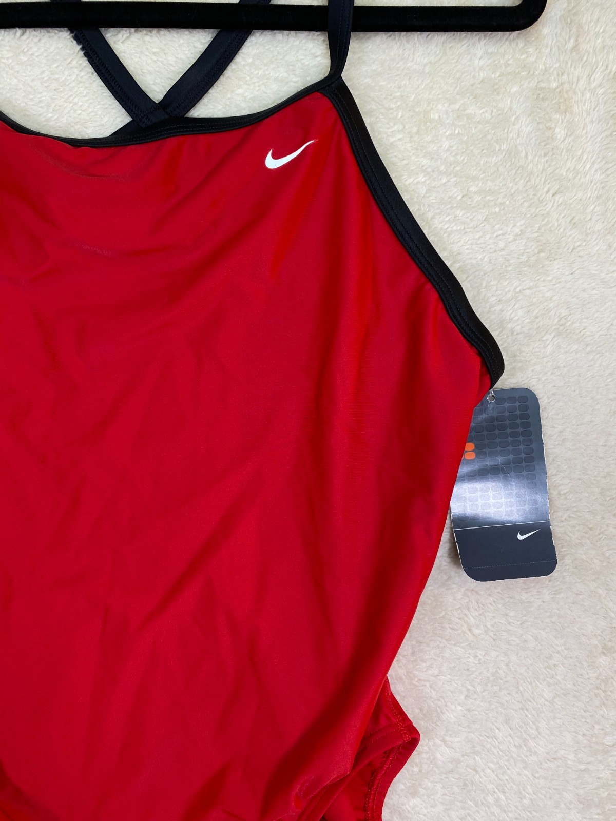 Nike One Piece Swimsuit Red Racerback Cutout Athletic Swim SZ 38 NWT