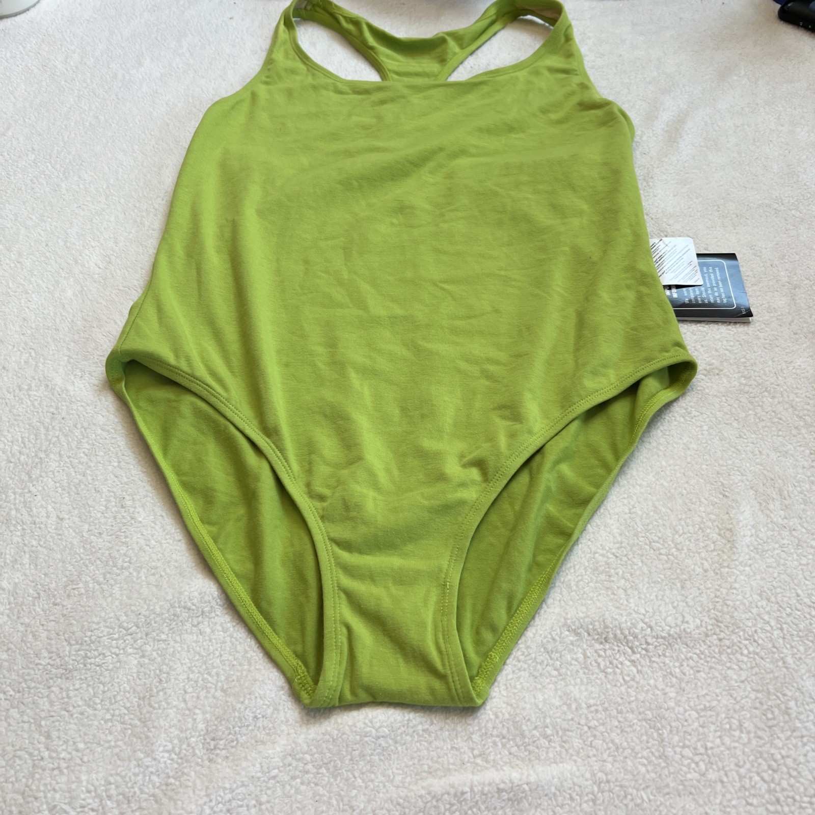Women’s Green Solid One-Piece Sleeveless Racerback Swimsuit Style Size 18W
