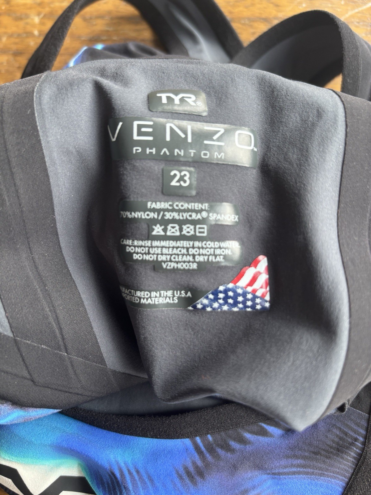 TYR Venzo Phantom Oblivion Closed Back Blue Womens Sz 23