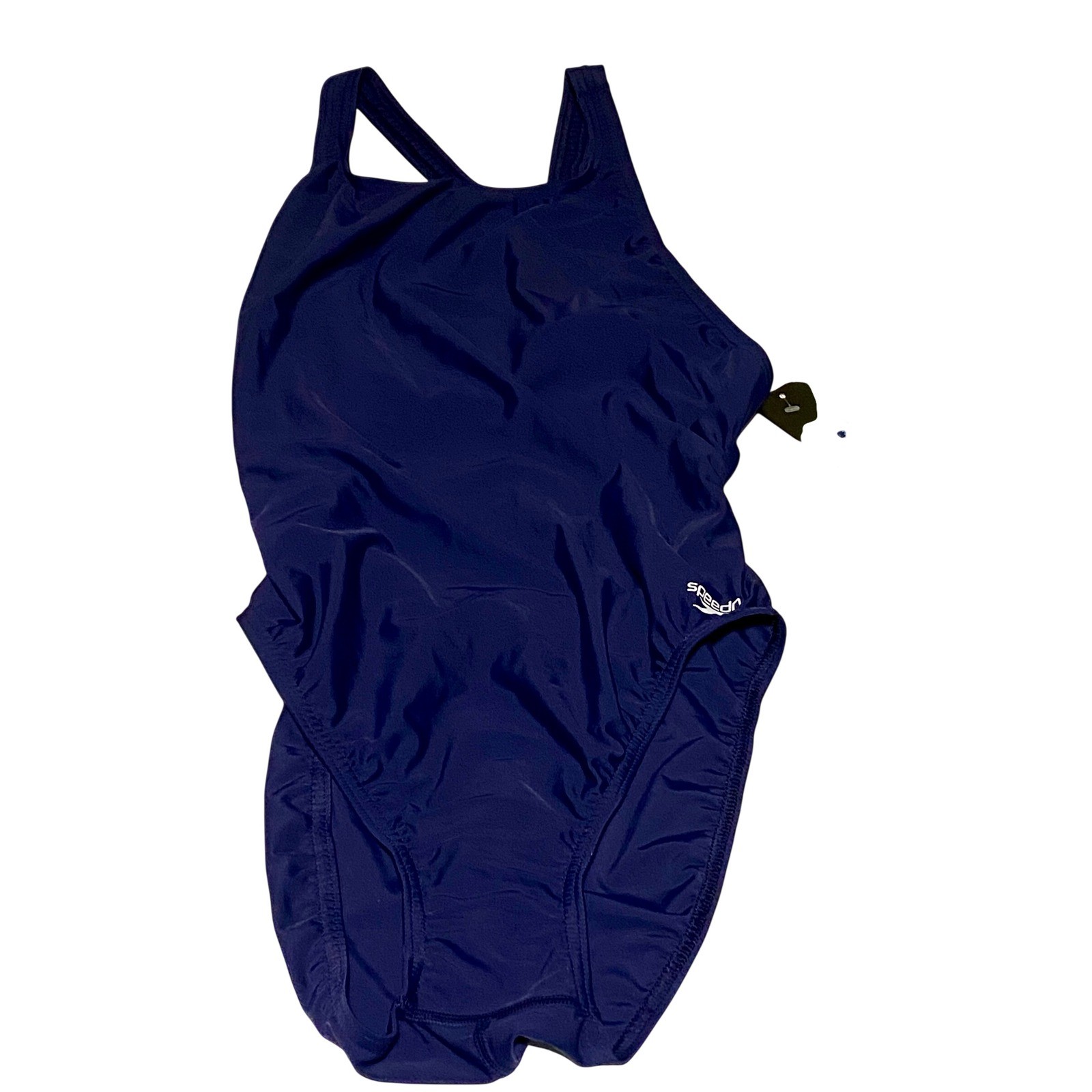 Speedo PowerFLEX Womens One Piece Swimsuit Navy Blue Racerback Size 16/42 NEW