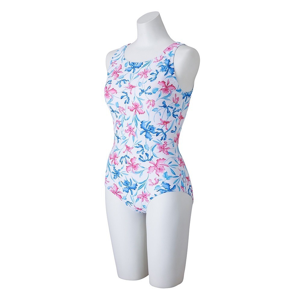 Mizuno Women’s Aqua Fitness One-Piece Swimsuit N2JAC37401 White 2025SS U-back