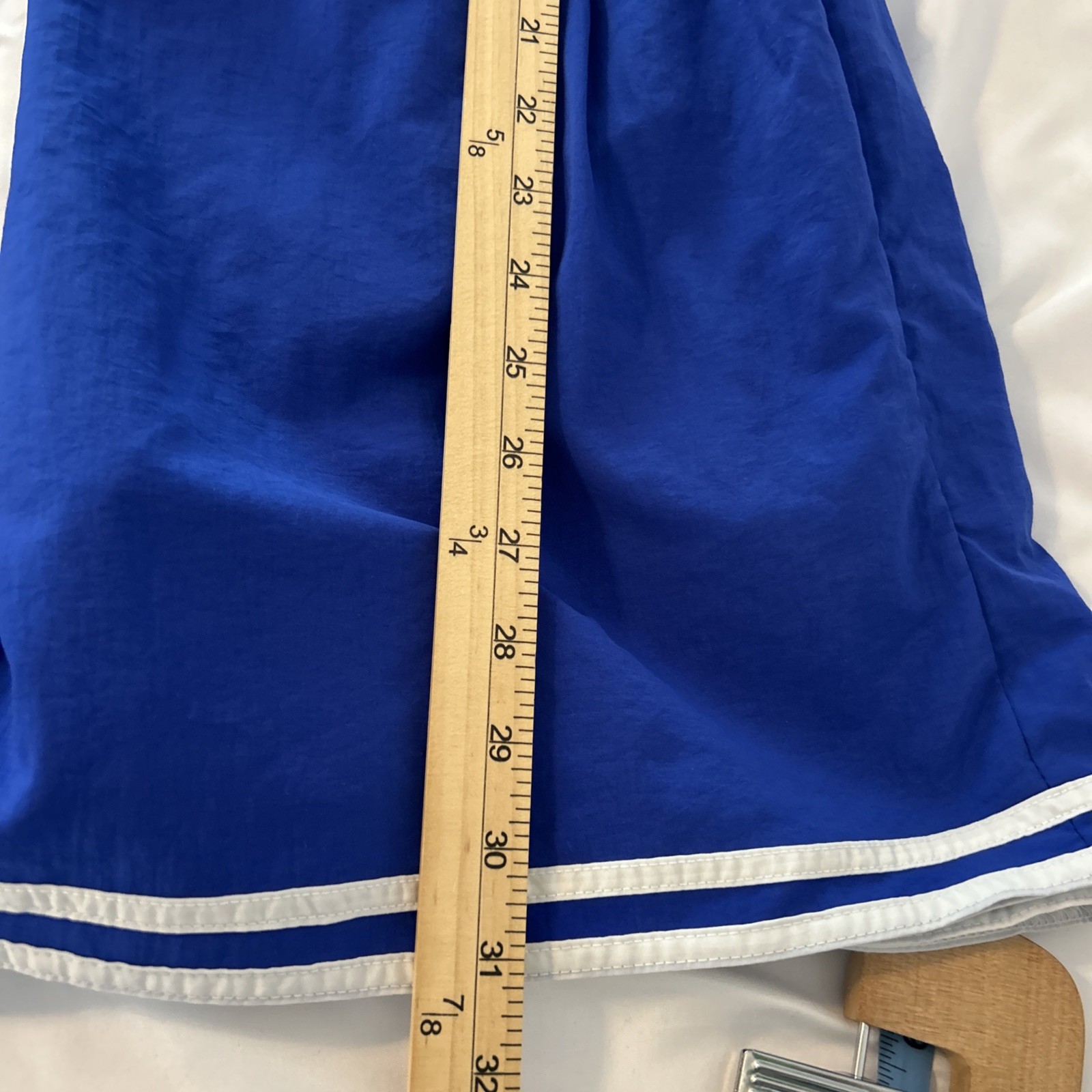 VTG Swim 365 Blue/ White Stripped Hem Spandex One Piece Swim Romper/ Size-14W