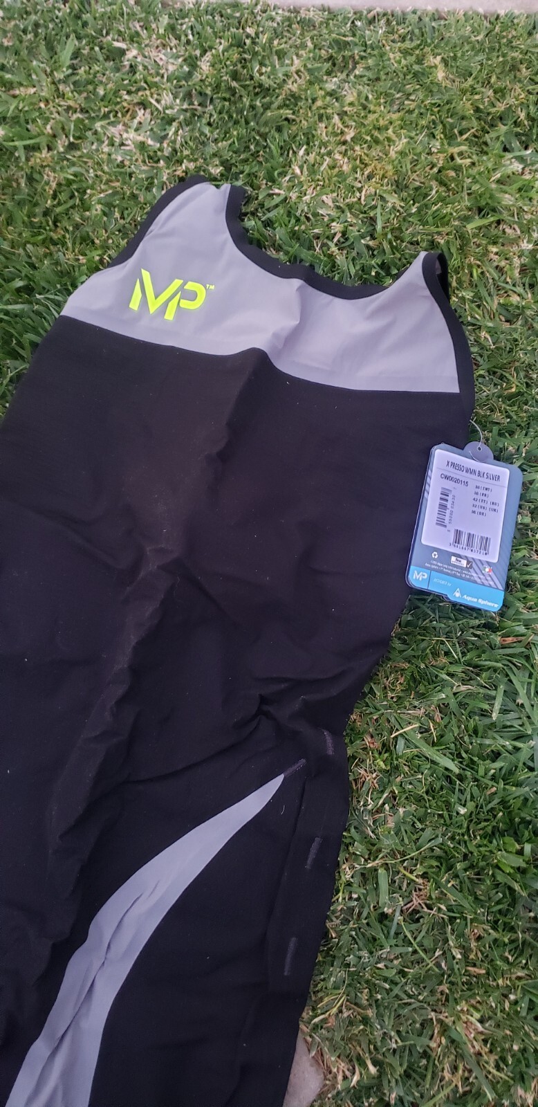 New MICHAEL PHELPS Xpresso Competition swimsuit Black/Silver Women’s size 32
