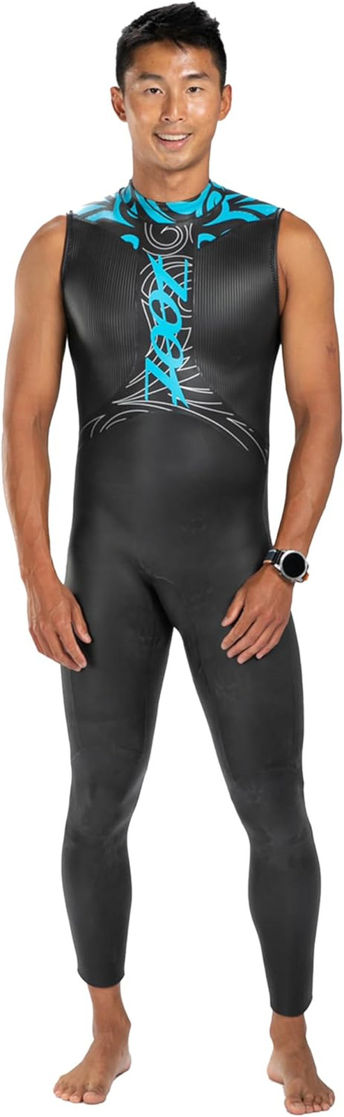Men’S Manta Sleeveless Wetsuit, Yamamoto Neoprene Triathlon Suit with Hydrophobi