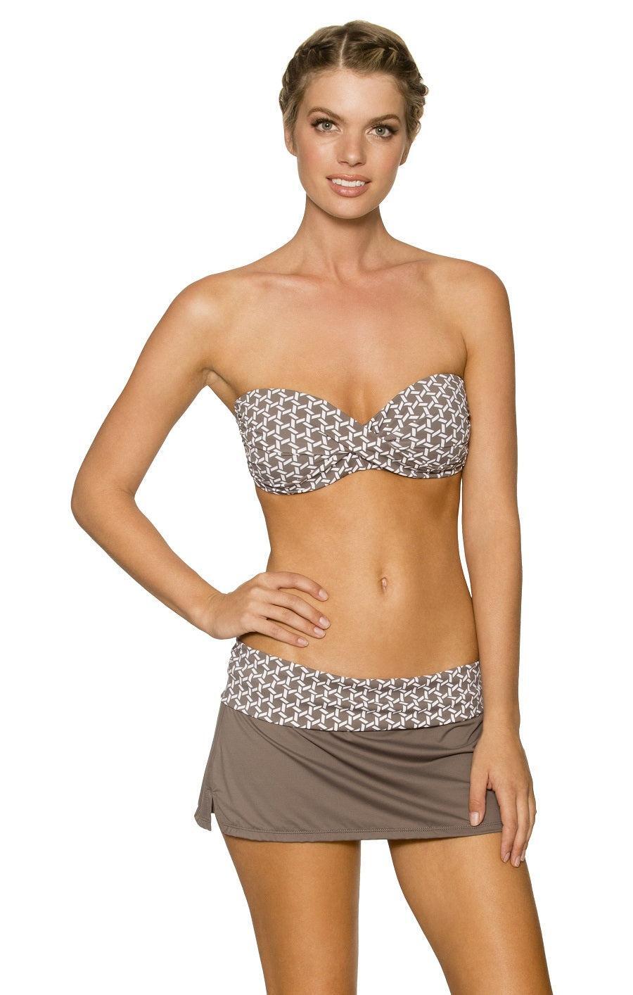 Swim Systems Women’s Boca Raton Twist Bandeau Bra Bikini Top