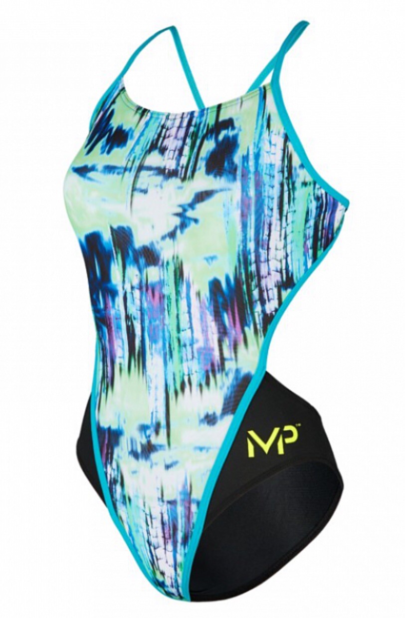 Size 24 Michael Phelps Racing Swim Suit Aqua Infinity Tech! Women Freeze READ!