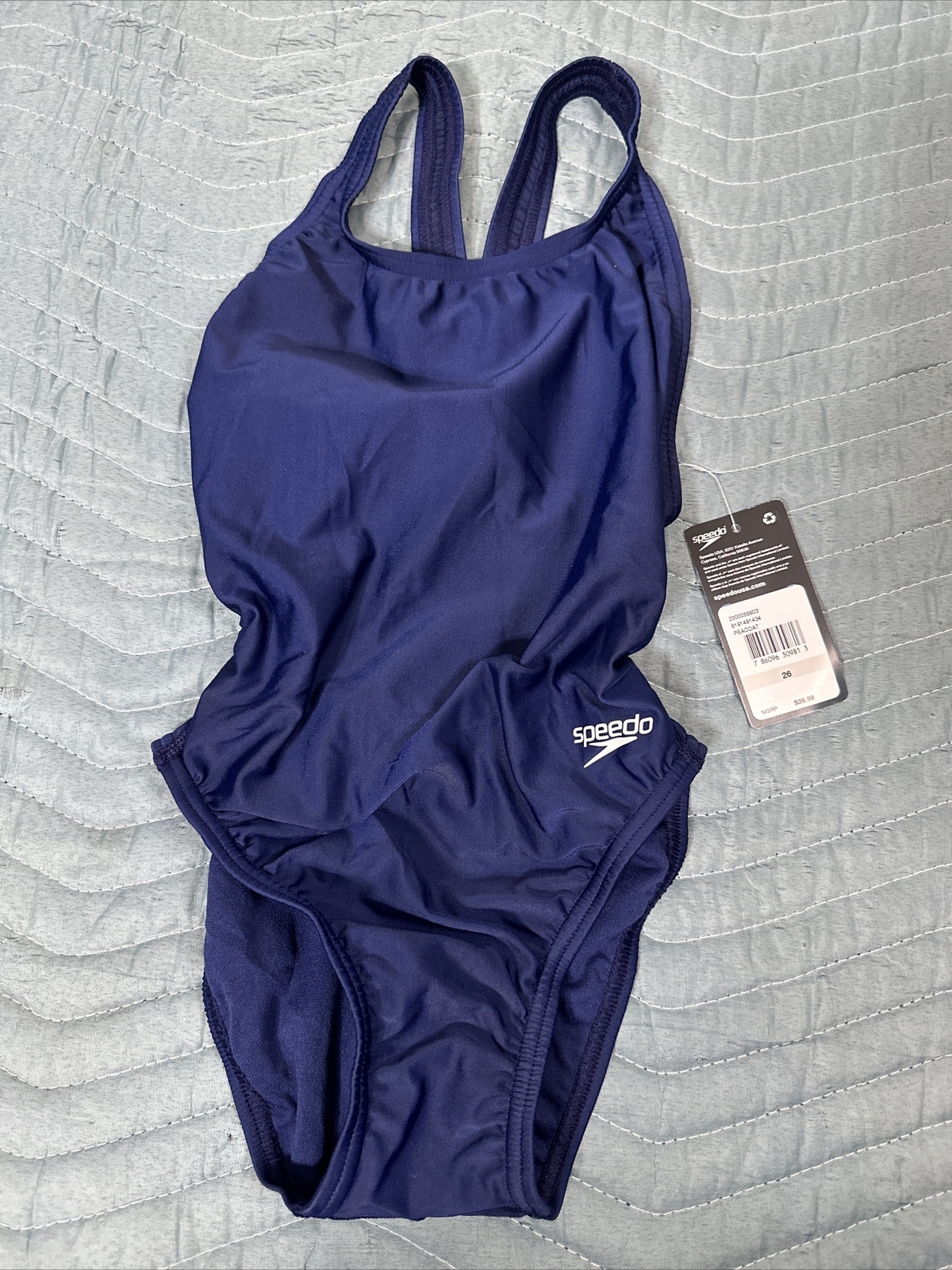 NWT Women’s Speedo Learn To Swim Pro LT Superpro Swimsuit Navy Blue Size 26