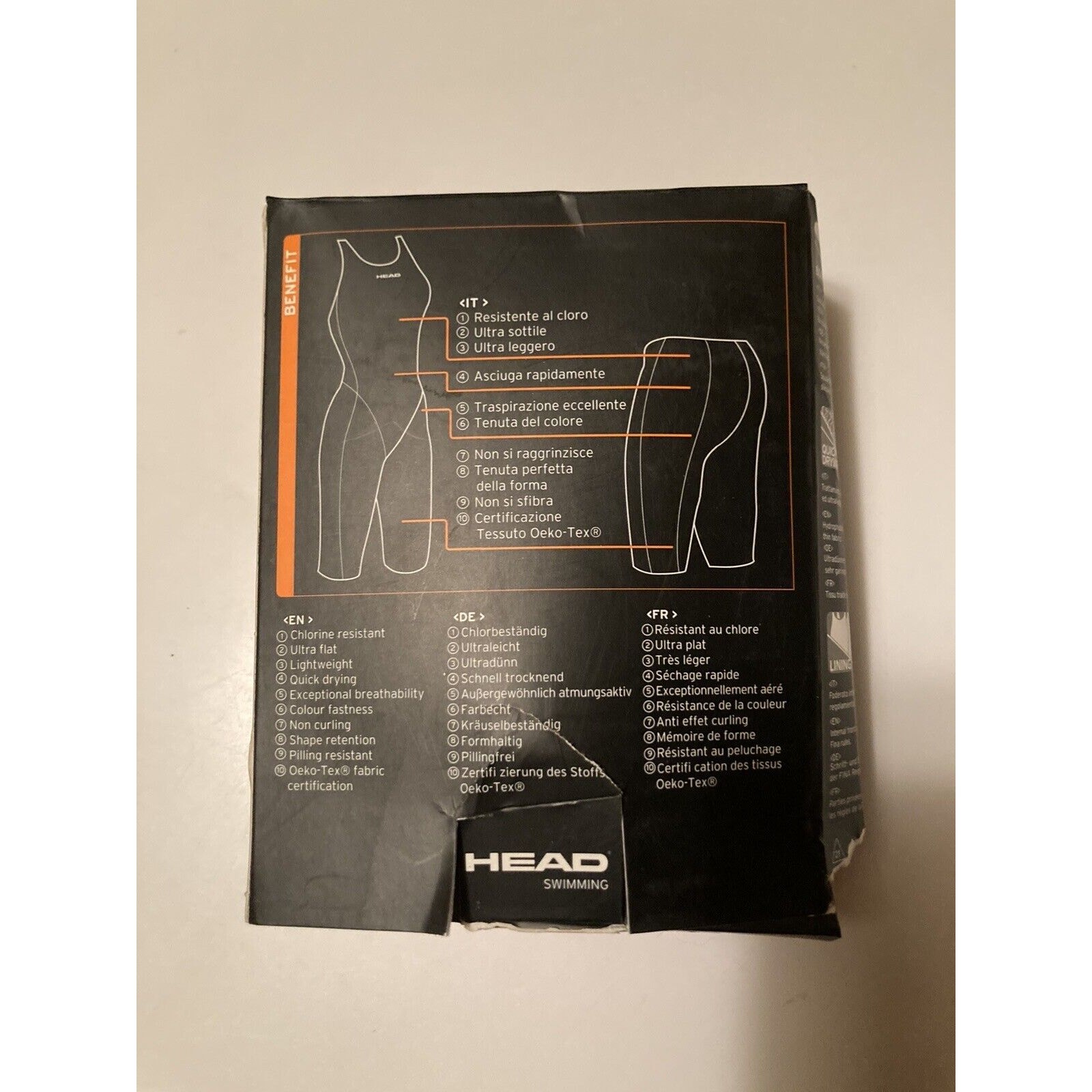 HEAD Womens Swimming Swimsuit LiquidPower Tropic Lady. Orange. Size 34. Open Box