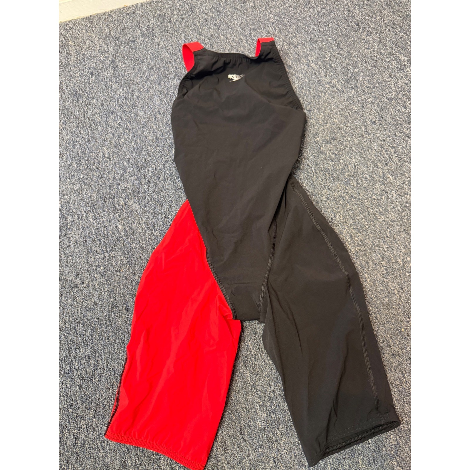 Speedo LZR Racer Pro Recordbreaker Kneeskin Swimsuit Black Red Womens Size 32