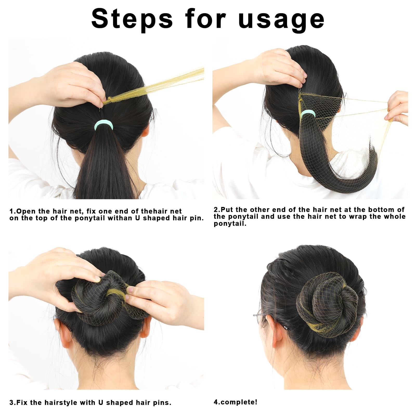 Blonde Ballet Bun Hair Net Set for Girls and Women – 20 Elastic Mesh Invisible H